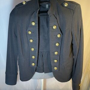 Elegant Black Military-Style Jacket